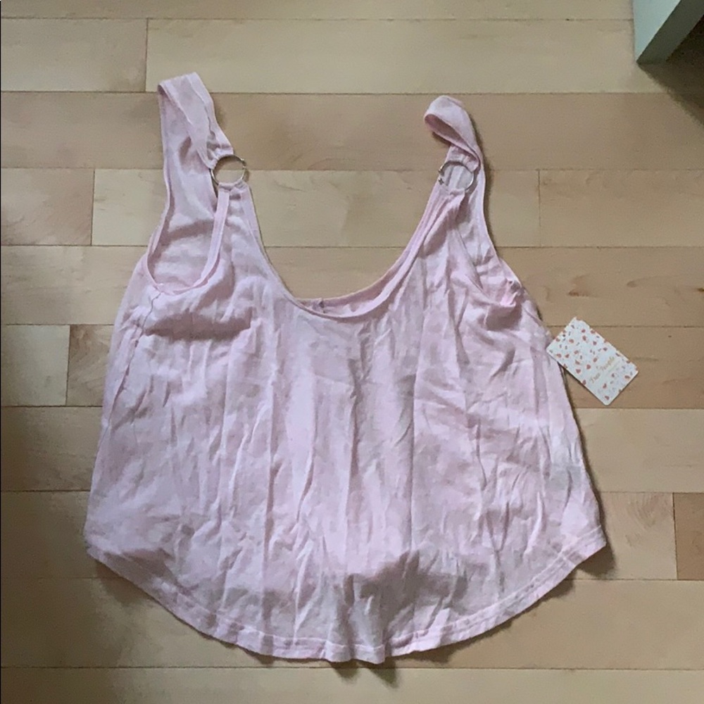 Pink cropped tank top